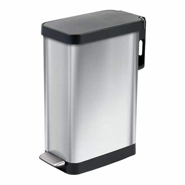 12 Gal. Slim Stainless Steel Step-On Trash Can