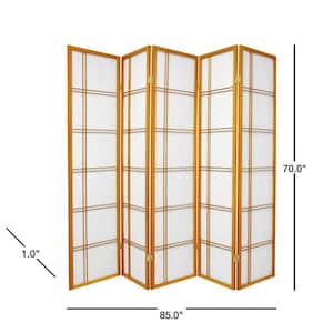 6 ft. Honey 5-Panel Room Divider