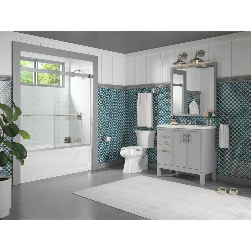 Archer 66" White Acrylic Alcove Soaking Tub with Right-Hand Drain