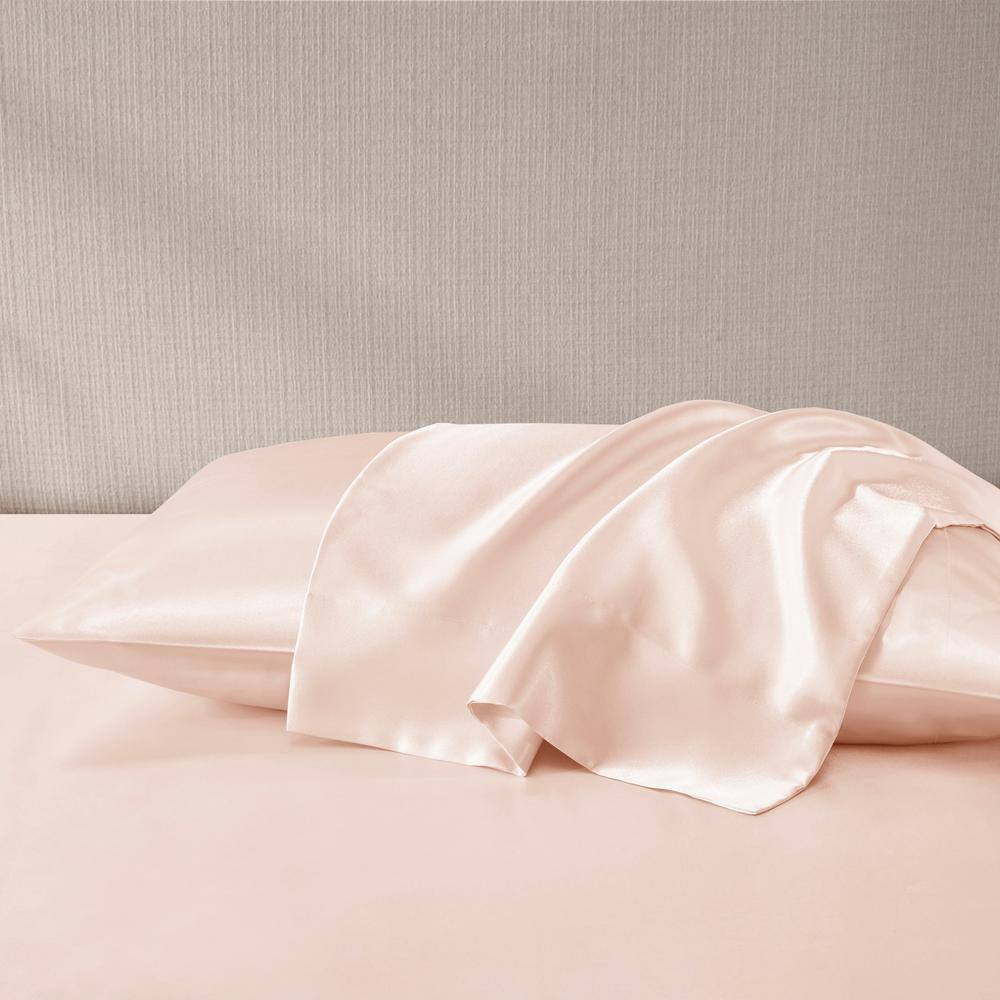 King Blush Satin Luxury Pillowcase Set