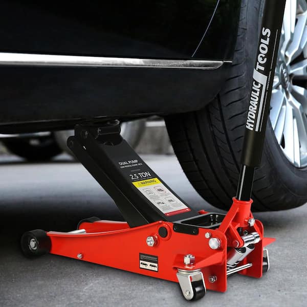 MYWISH 2.5-Ton Low Profile Steel Racing Floor Jack with Dual