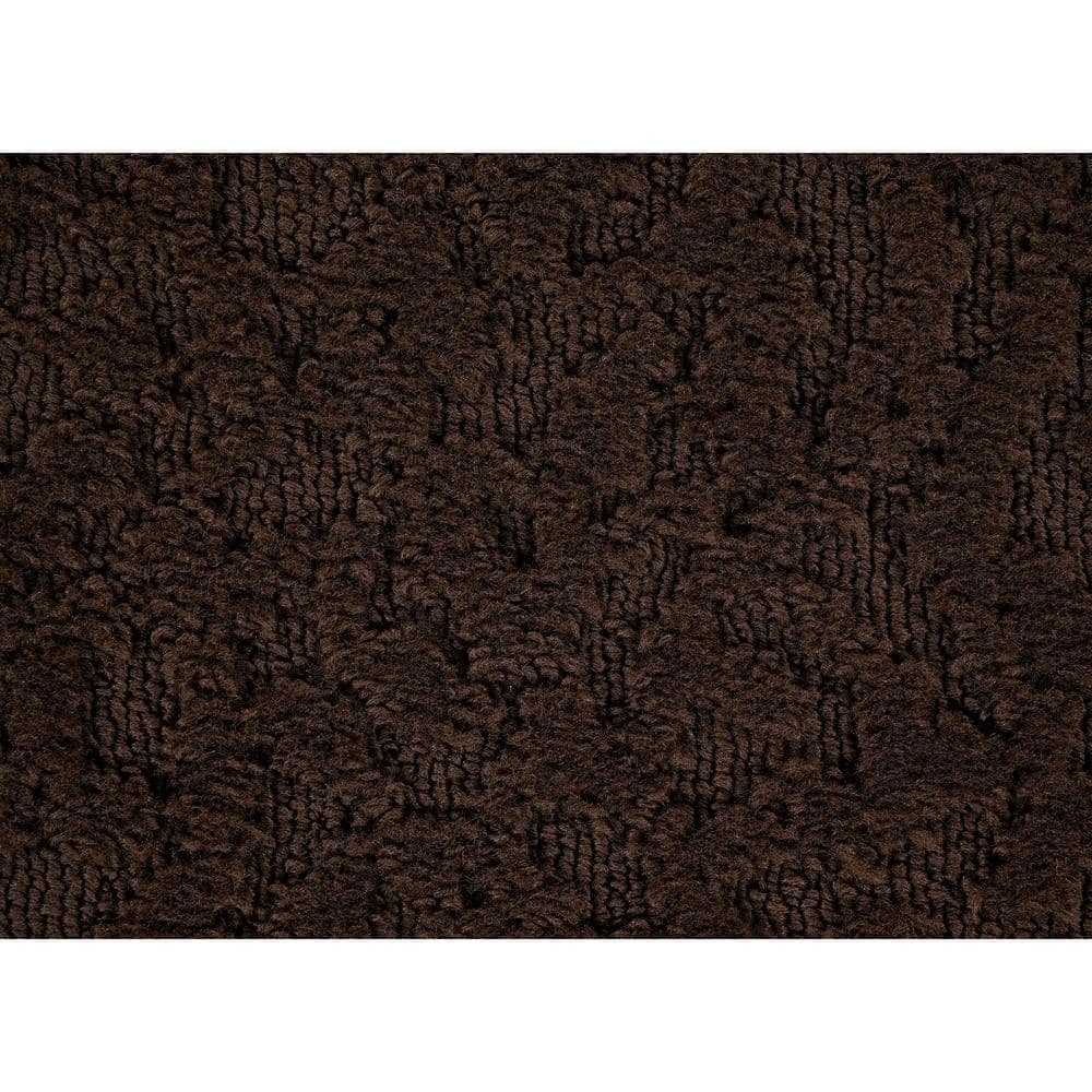 Mocha Floral Patterned 5' x 7' Polypropylene Area Rug