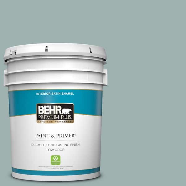 BEHR PREMIUM PLUS 5 gal. #PPF-36 Veranda Charm Satin Enamel Low Odor Interior Paint & Primer