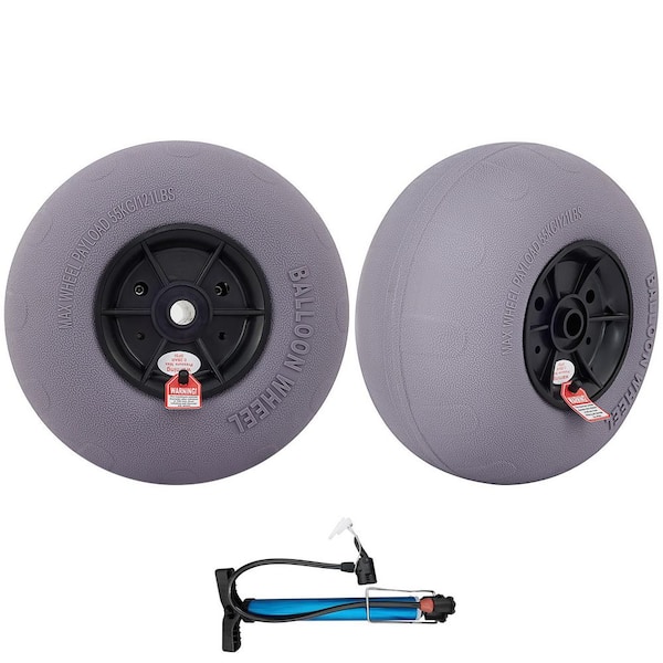 Beach Balloon Wheels 13in. Replacement Sand Tires TPU Cart Tires for Kayak Dolly Canoe Cart and Buggy with Free Air Pump