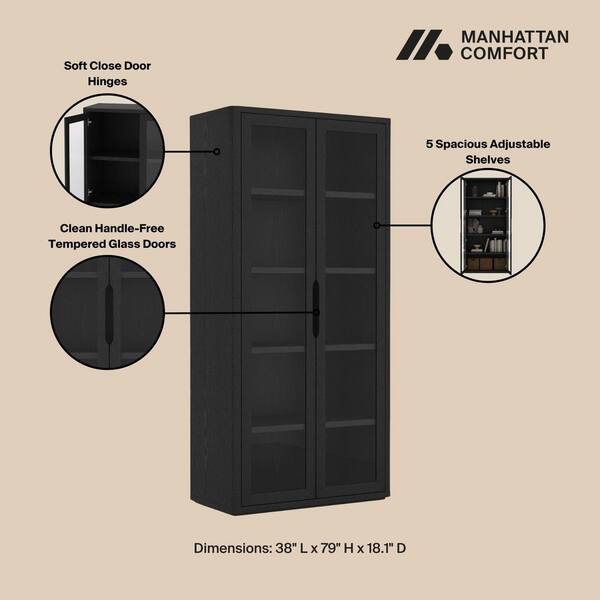 Manhattan Comfort Rivington 79 in. Tall Modern Black  display picture 1