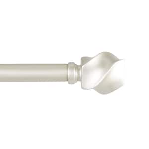 Twist 66 in. - 120 in. Adjustable Length 1 in. Dia Single Curtain Rod Kit in Matte Nickel with Finial