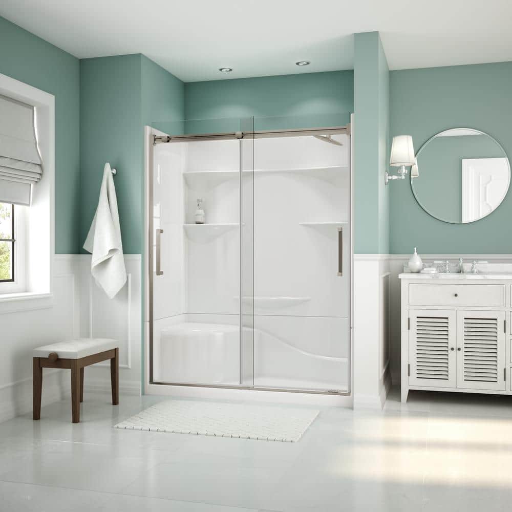 Coronado Acrylx 60 in. x 30 in. Single Threshold Right Drain Shower Kit in 