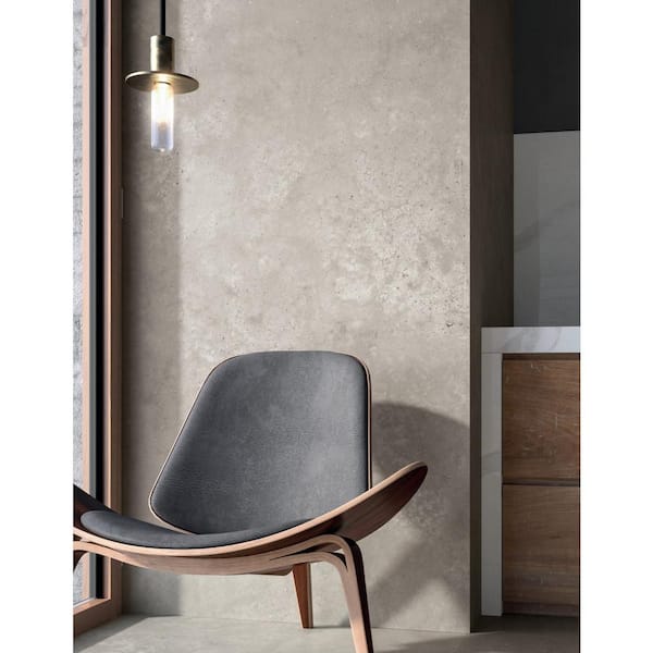 Network Gray 23.46 in. x 47.01 in. Matte Porcelain Concrete Look Floor and Wall Tile (15.32 sq. ft./Case)