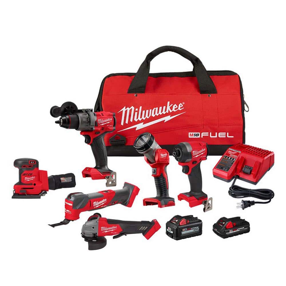Milwaukee M18 FUEL 18-Volt Lithium-Ion Brushless Cordless Combo Kit (4-Tool) with 4-1/2 in. Grinder and 1/4 in. Sander