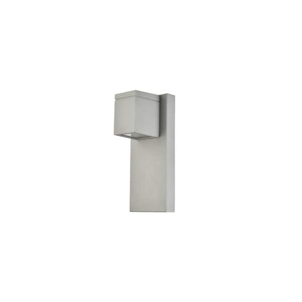 PRIVATE BRAND UNBRANDED Timeless Home 1-Light Rectangular Silver LED Outdoor Wall Sconce