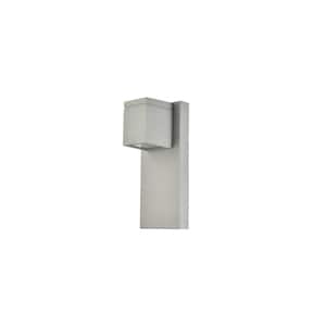 Timeless Home 1-Light Rectangular Silver LED Outdoor Wall Sconce