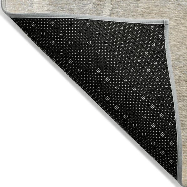 Beige 5 ft. x 8 ft. Woven Abstract Polyester Rectangle Indoor/Outdoor Area Rug