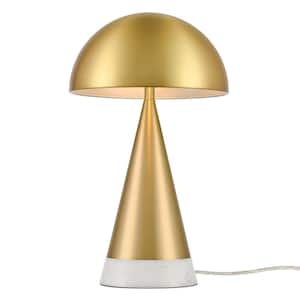 Bebe 20.08 in. Brass/White Table Lamp with Metal Shade