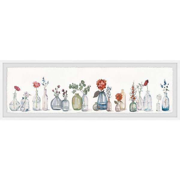Unbranded Flowers in Bottles By Marmont Hill Framed Nature Art Print 15 in. x 45 in.