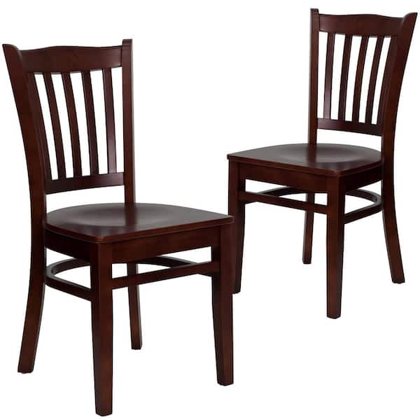 Carnegy Avenue Mahogany Wood Seat/Mahogany Wood Frame Restaurant Chairs (Set of 2)
