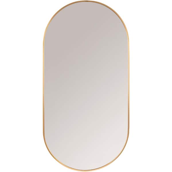 Livabliss Ceraon 39 in. x 20 in. Gold Framed Decorative Mirror