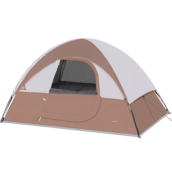 Camping Tent 7 ft. x 5 ft. Khaki Brown 2 Person