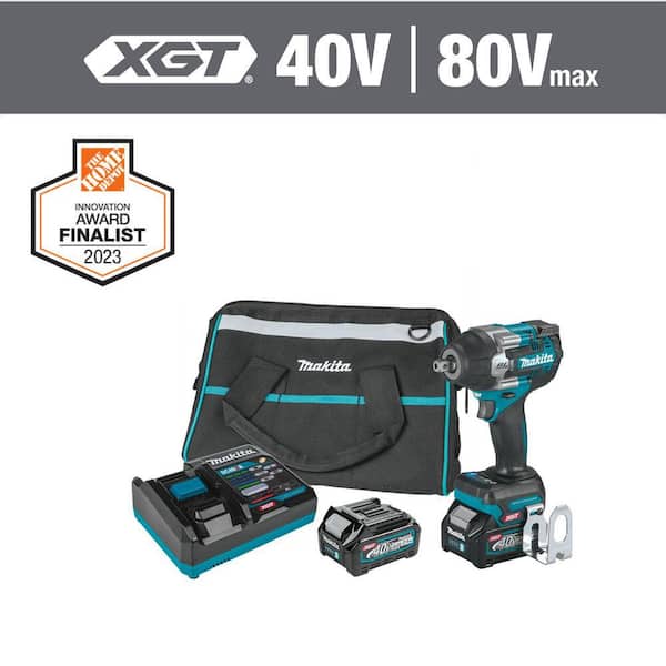 Makita 40V max XGT Brushless Cordless 4-Speed Mid-Torque 1/2 in. Impact Wrench Kit w/Detent Anvil, 2.5Ah