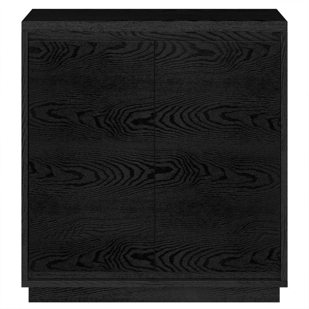 Black Grain MDF Rectangular Accent Cabinet with Adjustable Shelving