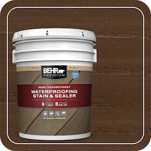 5 gal. #ST-105 Padre Brown Semi-Transparent Waterproofing Exterior Wood Stain and Sealer