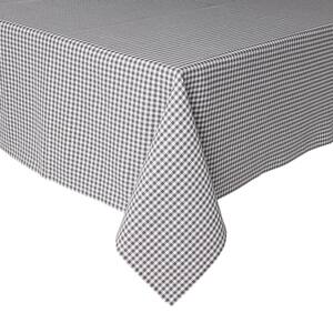 Woven 84 in. W x 60 in. L Gray Plaid Cotton Gingham Tablecloth