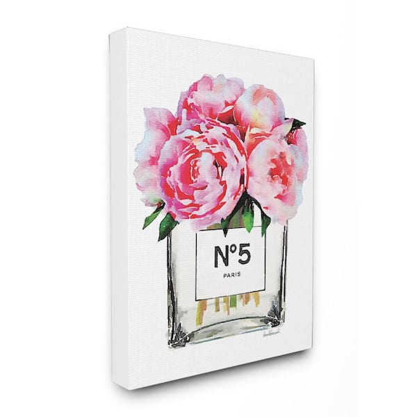 Stupell Industries 16 in. x 20 in. "Glam Paris Vase with Pink Peony" by Amanda Greenwood Printed Canvas Wall Art