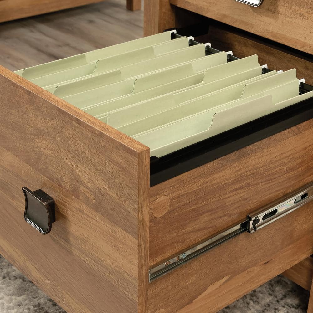 Sindoori Mango Executive Desk with Herringbone Pattern and Cord Management