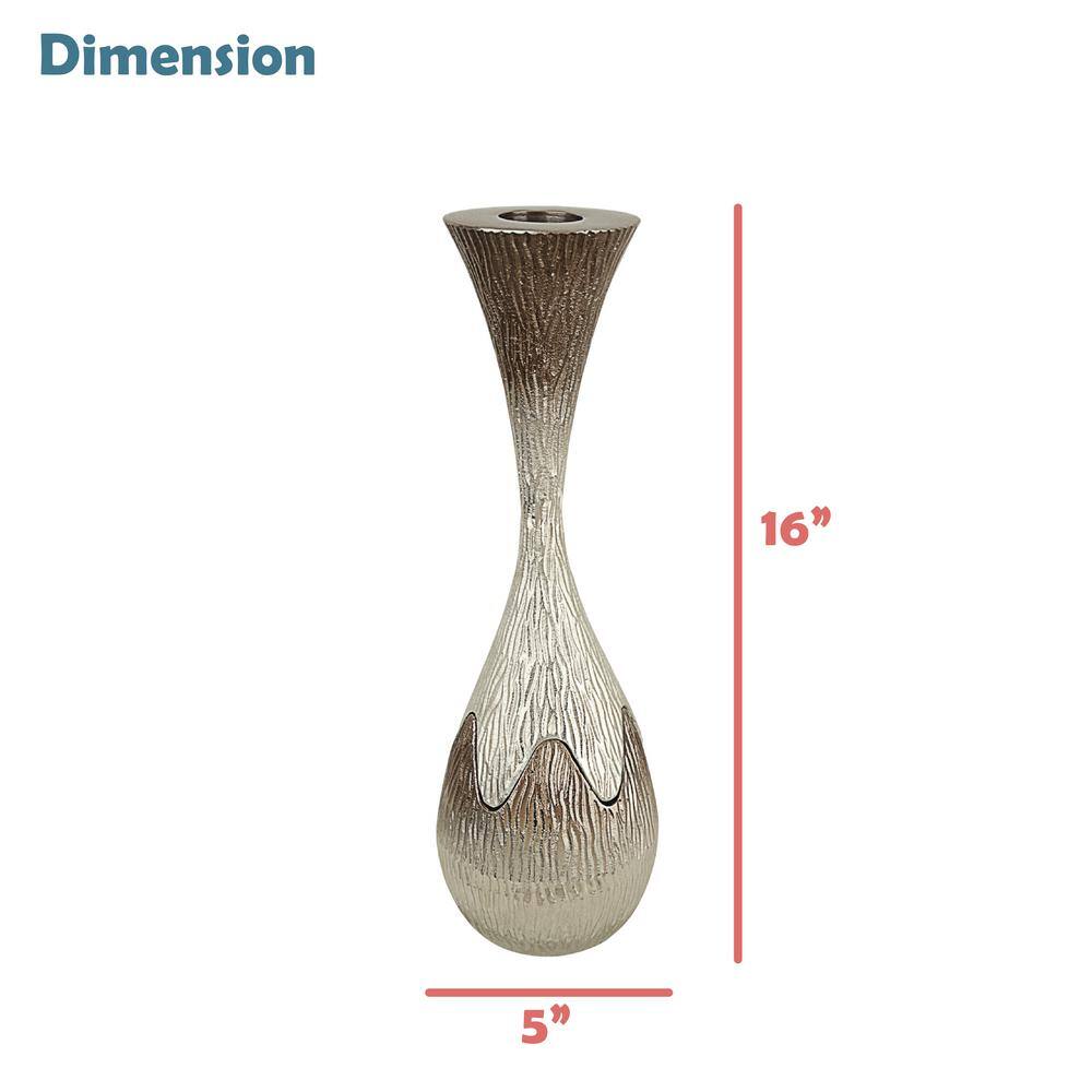 Silver and Bronze Aluminum Tabletop Candlestick Set
