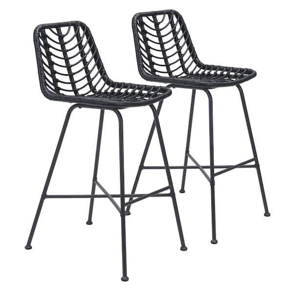 ZUO Malaga Black Does not apply Bar Chair Set - (Set of 2)