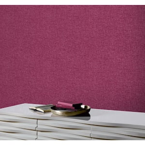 Linen Textures Raspberry Paper Strippable Roll (Covers 57 sq. ft.)