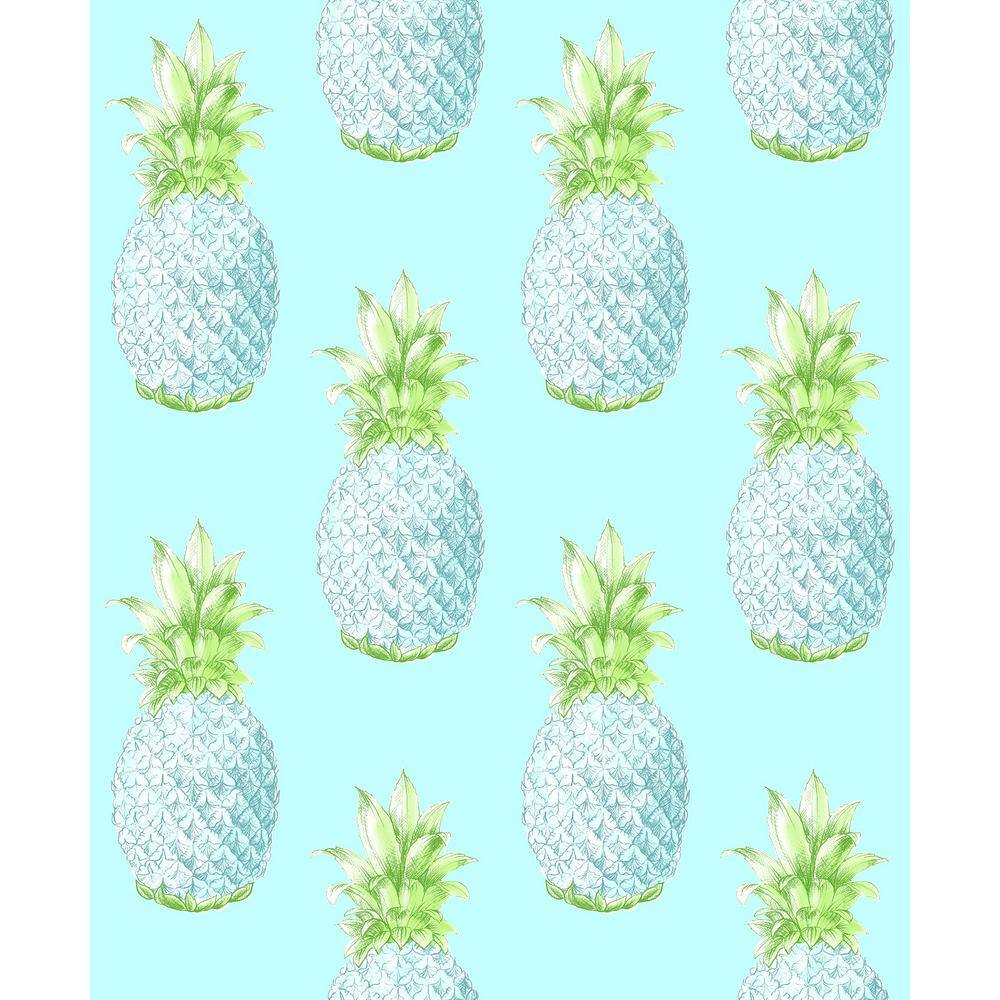 A Street Prints Copacabana Turquoise Pineapple Turquoise Wallpaper Sample 2744 sam The Home Depot