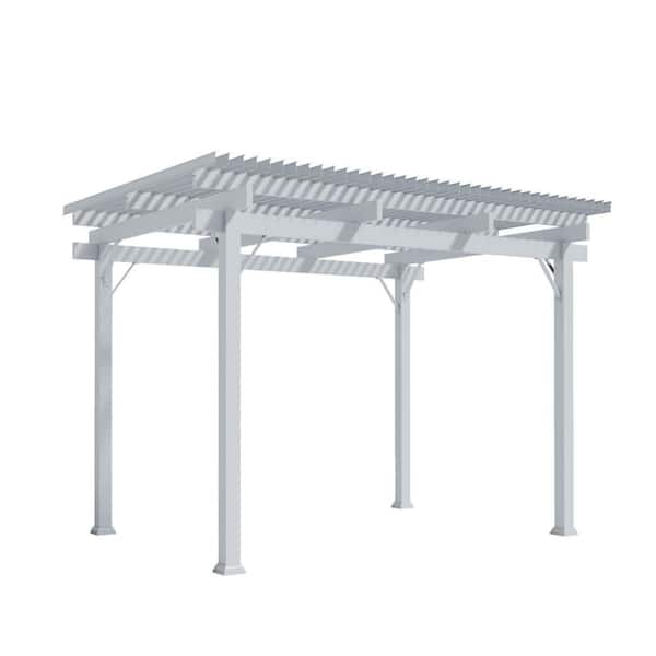 10 ft. x 14 ft. White Aluminum Manual Pergola