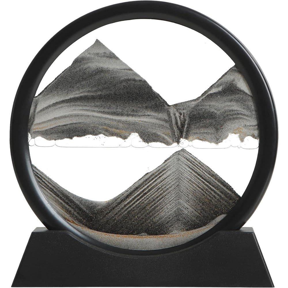 Black 3D Moving Sand Art, Liquid Motion Flowing Sand Frame for Home, and Office Decor，Hour Glasses price history on PriceWatchPro