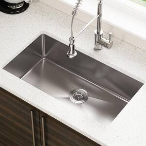 MR Direct Undermount Stainless Steel 32 in. Single Bowl Kitchen Sink ...