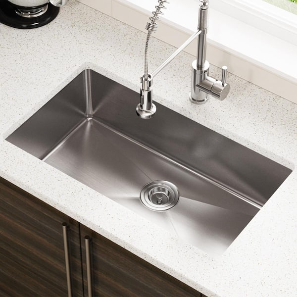 MR Direct Undermount Stainless Steel 31 in. Single Bowl Kitchen Sink
