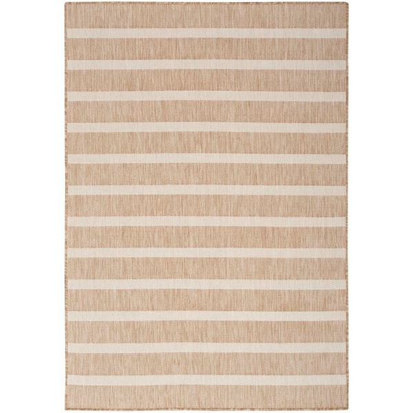 Positano Beige Ivory 7 ft. x 10 ft. Stripes Contemporary Area Rug