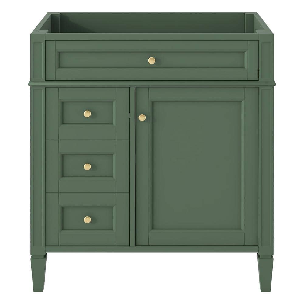 29.3 in. W x 18 in. D x 33 in. H Bath Vanity Cabinet without Top in Green with 2 Drawers and a Tip-out Drawer price history on PriceWatchPro