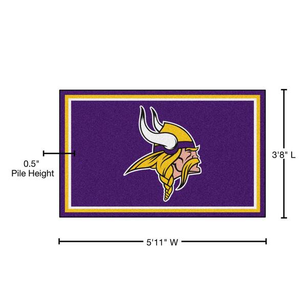 FANMATS Minnesota Vikings Purple 4 ft. x 6 ft. Plush Area Rug