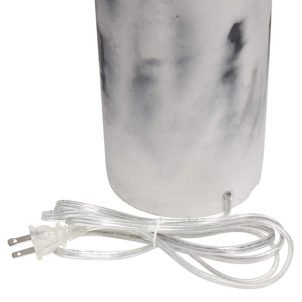 Chic Sophistication 16" White Marble-Effect Concrete Table Lamp