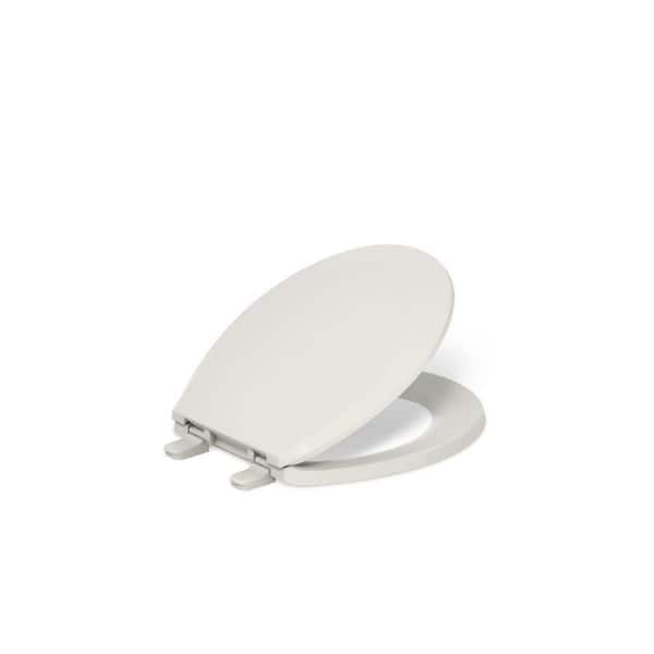 KOHLER Lustra Round Toilet Seat with Quick-Release Hinges in Almond
