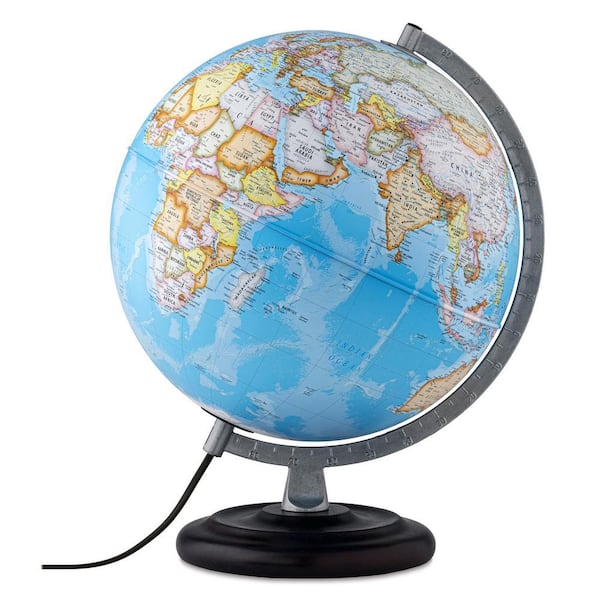 Mariner Plus 17 in. Tall x 12 in. Diameter Illuminated Decorative Desktop World Globe