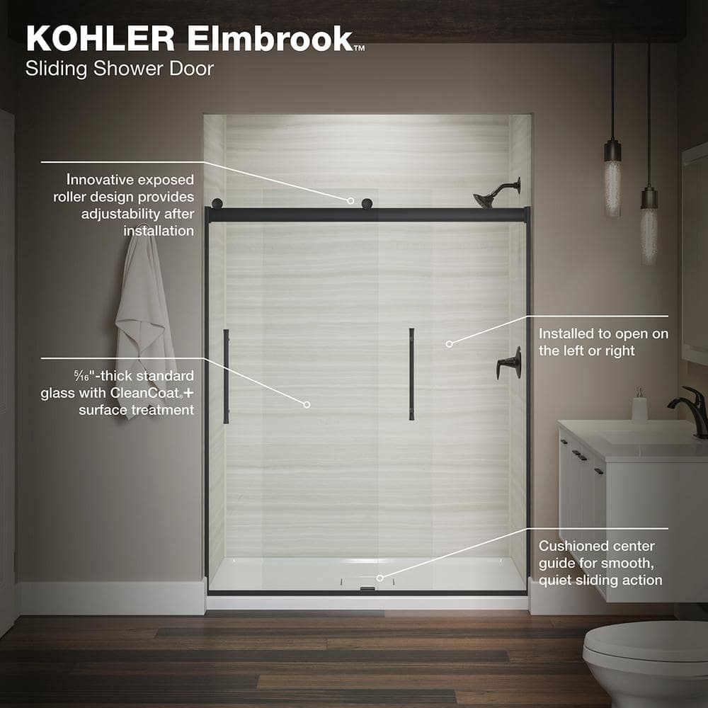 Buy Elmbrook 49.625 in. x 61.5625 in. Frameless Sliding Bathtub Door in