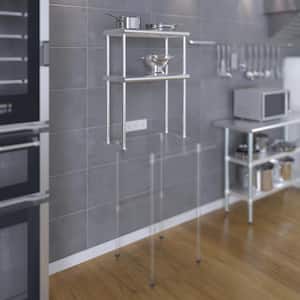 18 in. x 36 in. Stainless Steel Double Over Shelf for Kitchen Utility Table, 2-Tier Over Shelf
