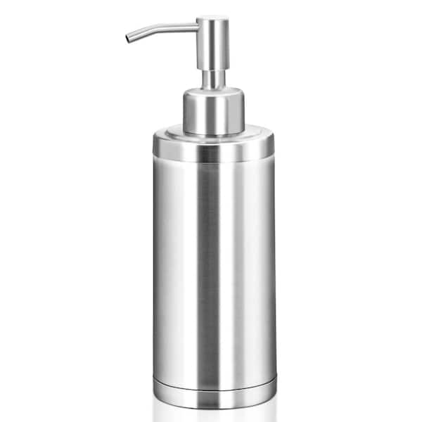 Brushed Nickel Soap and Lotion Dispenser Stainless Steel Freestanding Countertop Pump Bottle 300 ml