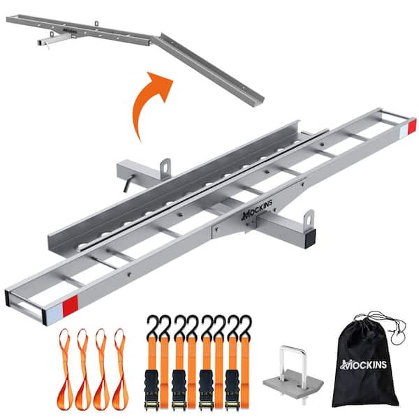 500 lb. Capacity Heavy-Duty Steel Hitch Mount Dirt Bike Carrier 73in. Includes Loading Ramp, Straps and Hitch Stabilizer