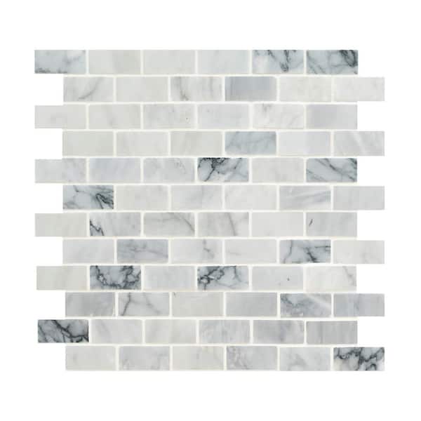 Honed Marble Mosaic Tile, White Carrara Marble Mosaic Tile