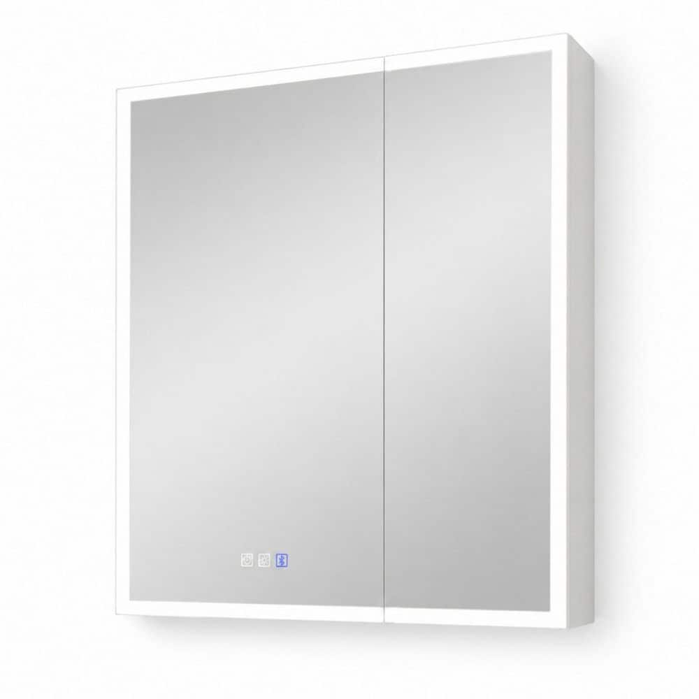 30 in. W x 32 in. H Silver Aluminum Recessed or Surface Mount LED Medicine Cabinet with Mirror price history on PriceWatchPro
