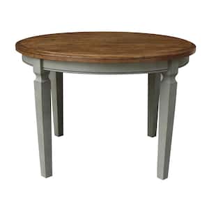 44 in. Hickory/Stone Round Top Solid Wood Table