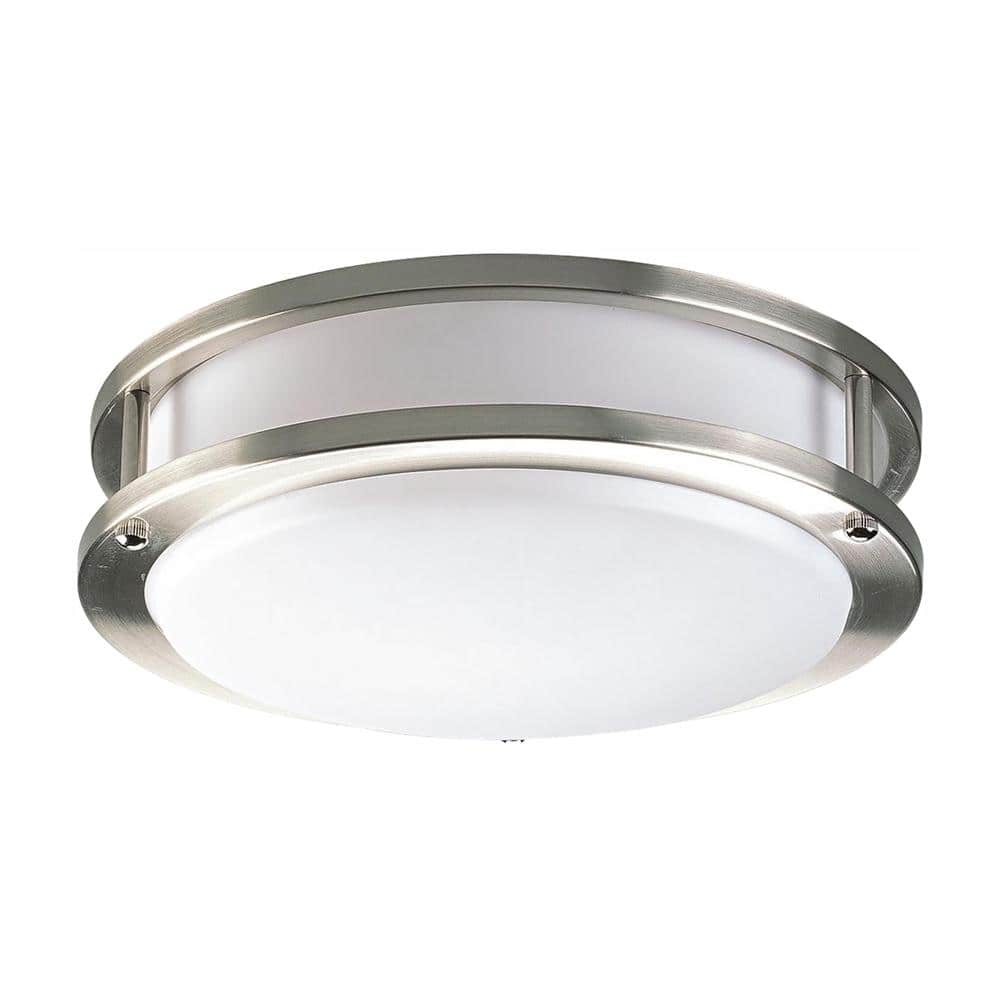 Brushed Nickel Round LED Flush Mount Ceiling Light