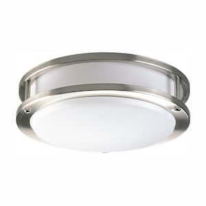 10.38 in. CTC COMM Collection 20 -Watt Brushed Nickel Integrated LED Flush Mount